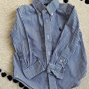 Ralph Lauren Navy and White Striped Button-Down